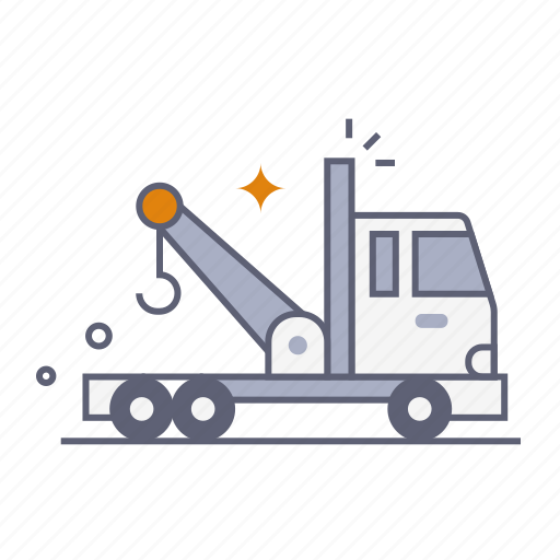 Tow, towing, truck, crane, vehicle, garage repair, car repair icon - Download on Iconfinder