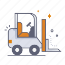 forklift, warehouse, truck, vehicle, lift, shipping, delivery, shipment, service