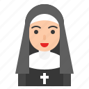 avatar, female, job, nun, occupation, profession