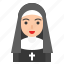 avatar, female, job, nun, occupation, profession 
