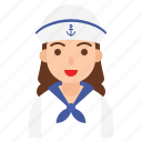 avatar, female, job, occupation, profession, sailor