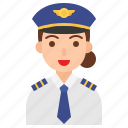 avatar, crew, female, job, occupation, pilot, profession 