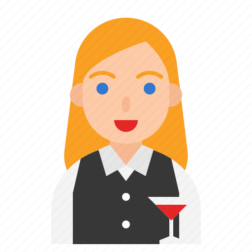 Avatar, female, job, occupation, profession, waiting staff, waitress icon - Download on Iconfinder