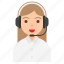 avatar, customer support, female, job, occupation, operator, profession 