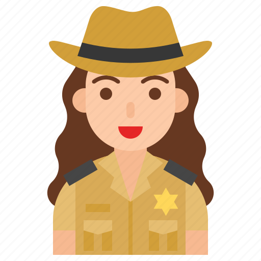 Avatar, female, job, occupation, profession, sheriff icon - Download on Iconfinder