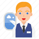 avatar, flight attendant, job, male, occupation, profession, steward