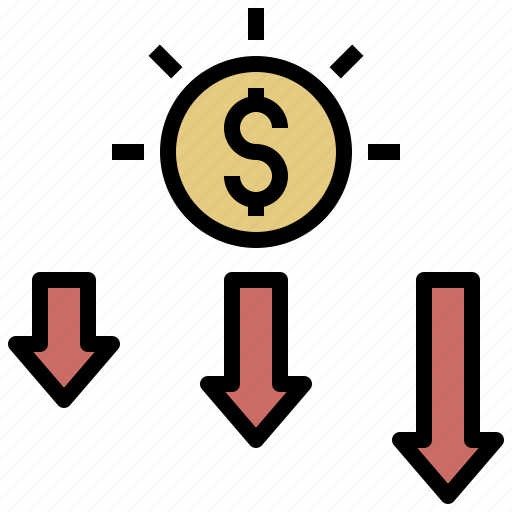 Downturn, economic, financial, loss, money, recession icon - Download on Iconfinder