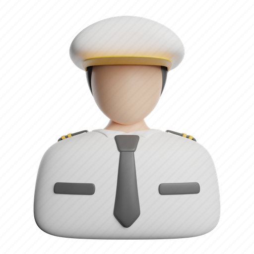 Pilot, front, captain, avatar, airplane, plane 3D illustration - Download on Iconfinder