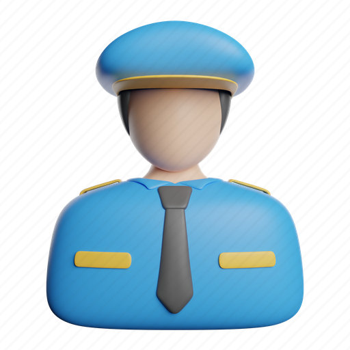 Policeman, front, police, law, justice, officer, crime 3D illustration - Download on Iconfinder
