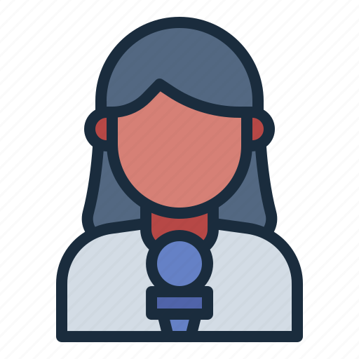 Woman, journalist, avatar, reporter, news, journalism, press icon - Download on Iconfinder
