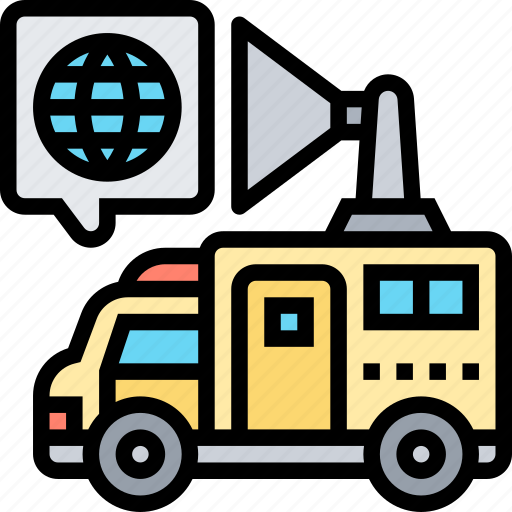 Truck, broadcasting, antenna, news, mobile icon - Download on Iconfinder