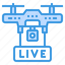drone, report, broadcast, live, news