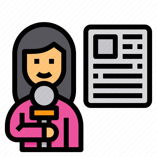 Journalist, news, reporter, woman icon - Download on Iconfinder