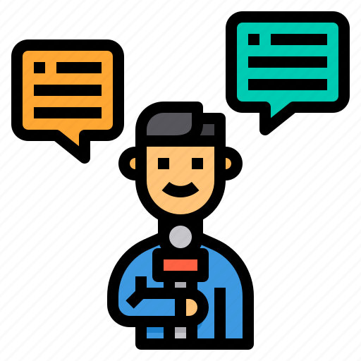 Journalist, reporter, news, communications, man icon - Download on Iconfinder