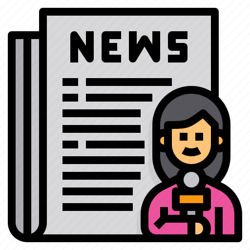 Journalist, reporter, news, report, woman icon - Download on Iconfinder
