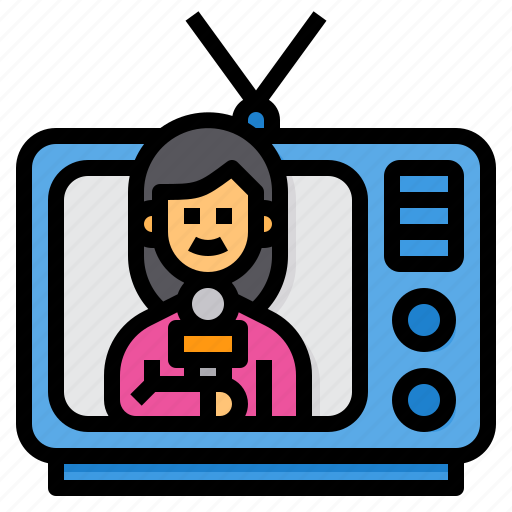 News, reporter, journalist, broadcast, channel, television icon - Download on Iconfinder