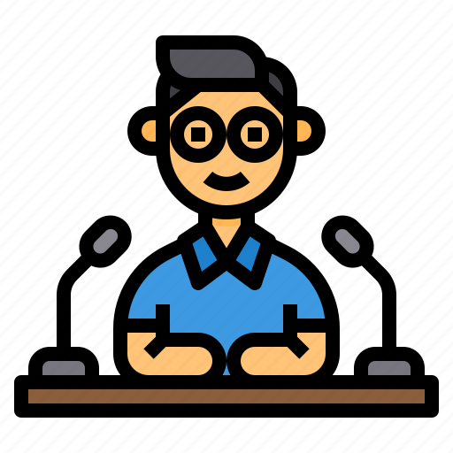Press, conference, speech, journalist, communication, reporter icon - Download on Iconfinder