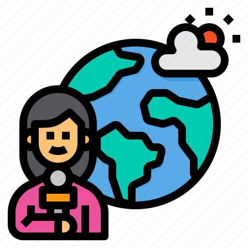 Reporter, weather, journalist, report, woman icon - Download on Iconfinder
