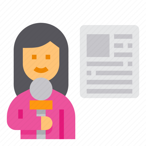 Journalist, news, reporter, woman icon - Download on Iconfinder