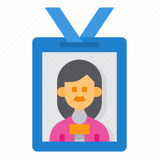 Journalist, press, card, pass, woman icon - Download on Iconfinder