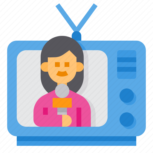 News, reporter, journalist, broadcast, channel, television icon - Download on Iconfinder