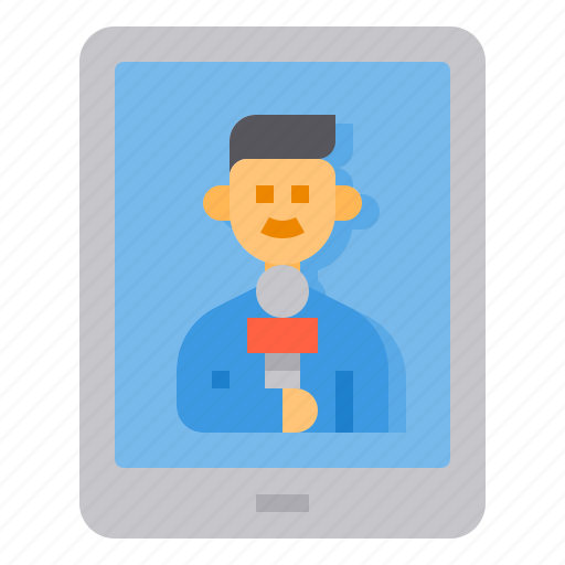 News, reporter, journalist, online, mobile, phone, man icon - Download on Iconfinder