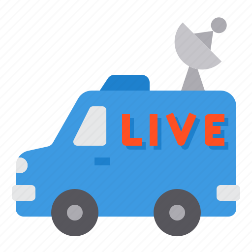 Van, broadcasting, live, satellite, automobile icon - Download on Iconfinder