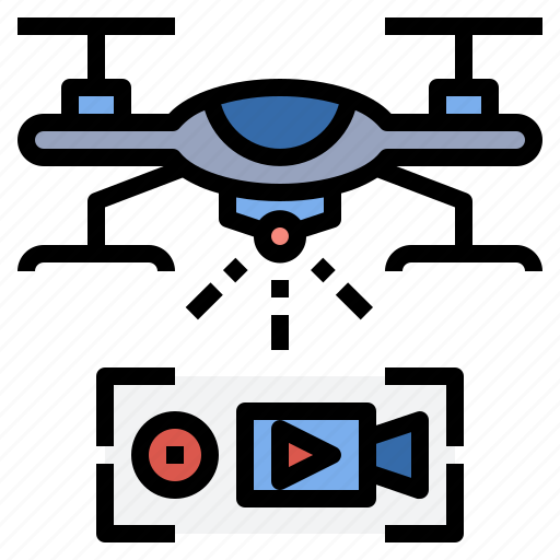 Drone, camera, recording, live, sky, report icon - Download on Iconfinder