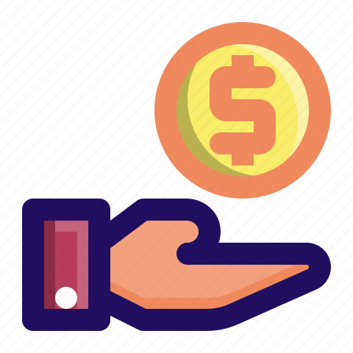 Dollar, give, hand, income, loan, money icon - Download on Iconfinder