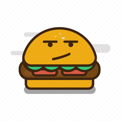 Cartoon, emoji, emoticon, expression, fast food, hamburger icon - Download on Iconfinder
