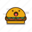 burger, cartoon, emoji, emoticon, expression, fast food, hamburger 
