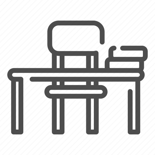 Desk, table, chair, school, book, furniture icon - Download on Iconfinder