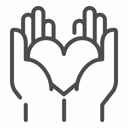 Hand, heart, love, palm, finger, caring, charity icon - Download on Iconfinder