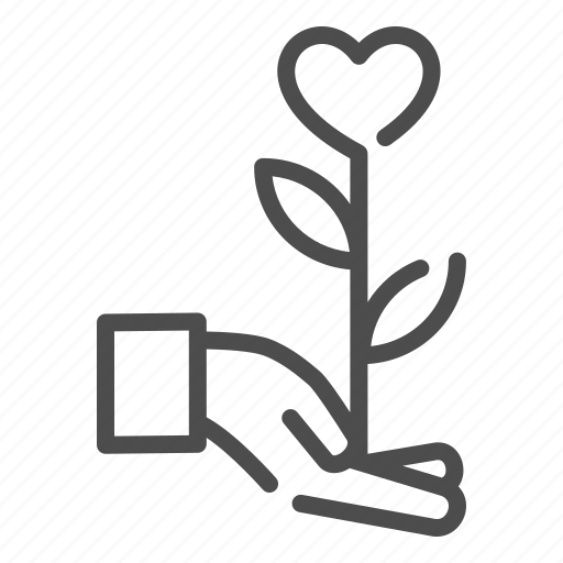Heart, care, hand, love, plant, leaf, flower icon - Download on Iconfinder
