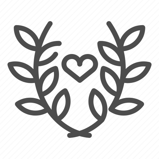 Heart, sprout, leaf, branch, love, wreath icon - Download on Iconfinder