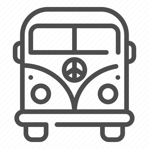 Hippie, van, peace, retro, vehicle, transport, emblem icon - Download on Iconfinder