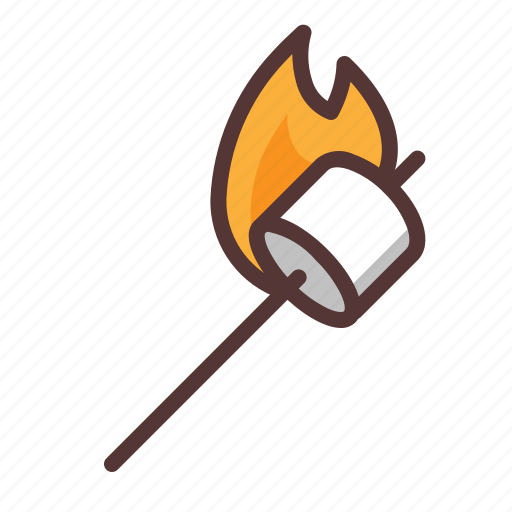 Burning, camping, marshmallow, outdoors, smores icon - Download on Iconfinder