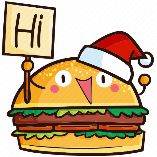 Hamburger, burger, kawaii, food, christmas, xmas, decoration icon - Download on Iconfinder
