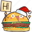hamburger, burger, kawaii, food, christmas, xmas, decoration, meal 