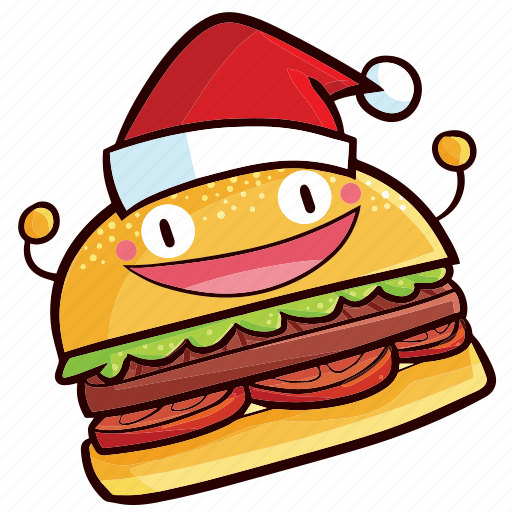Hamburger, burger, food, christmas, kawaii, xmas, decoration icon - Download on Iconfinder
