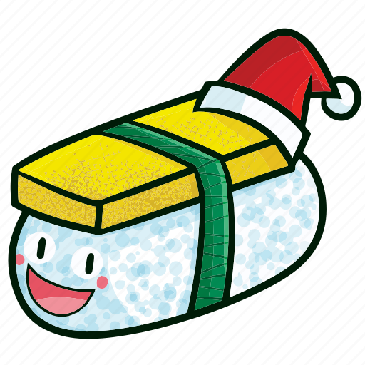 Sushi egg, sushi, food, japanese, kawaii, christmas, decoration icon - Download on Iconfinder