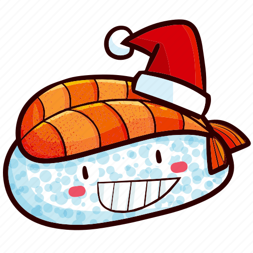 Sushi, shrimp, kawaii, food, christmas, xmas, decoration icon - Download on Iconfinder