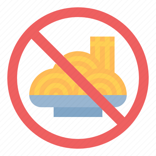 Banned, carbohydrate, forbidden, no, noodles, pasta, prohibited icon - Download on Iconfinder