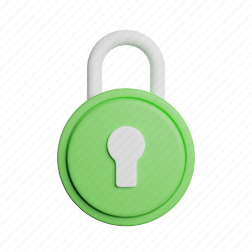Padlock, front, lock, password, secure, protection, security 3D illustration - Download on Iconfinder