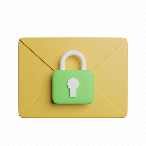 Privacy, messages, front, lock, password, protection, bubble 3D illustration - Download on Iconfinder