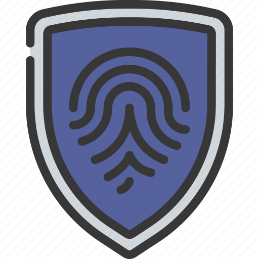 Biometrics, shield, locksmith, security, thumb, print icon - Download on Iconfinder