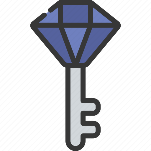 Diamond, key, locksmith, security, expensive icon - Download on Iconfinder