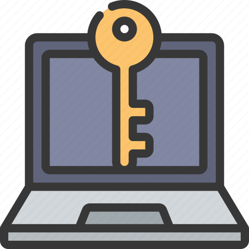 Laptop, key, locksmith, security, computer icon - Download on Iconfinder