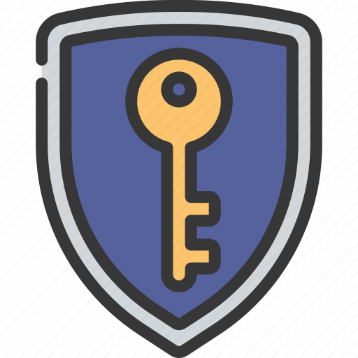 Shield, key, locksmith, security, unlocked icon - Download on Iconfinder