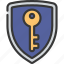 shield, key, locksmith, security, unlocked 